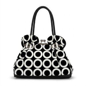 Chic Black and White Circle Pattern Women's Bag
